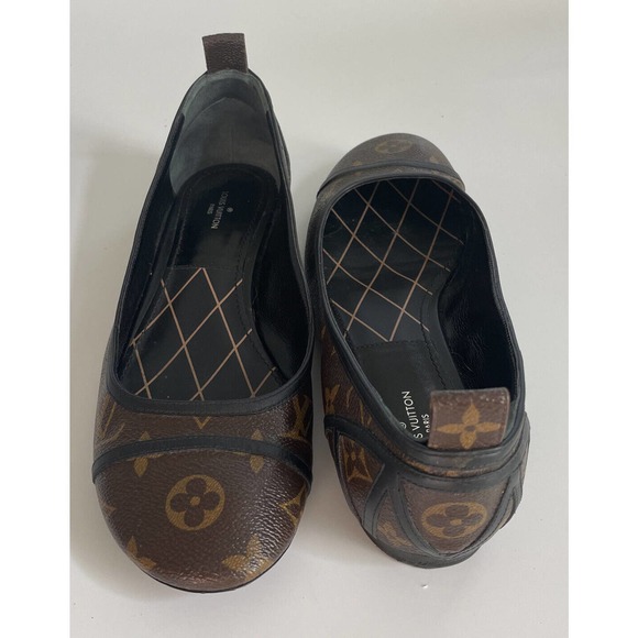 Louis Vuitton Womens 39 Monogram Revival Ballet Flat Ballerina Slip On AUTHENTIC - Picture 1 of 16